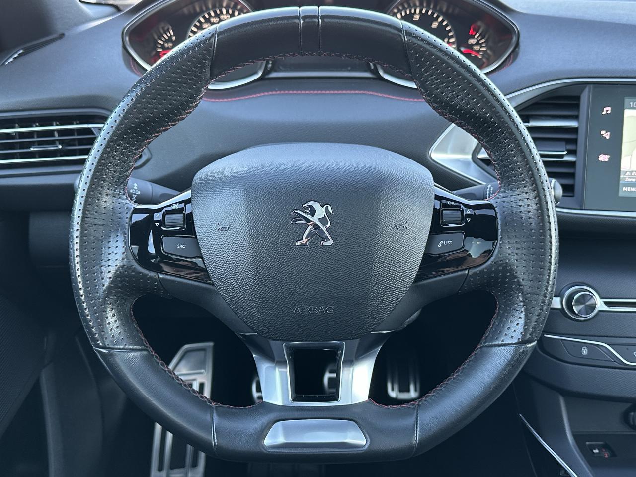 Accessoire Intérieur Voiture Housse Volant Peugeot 308 2014-2020 - Couvre Volant Cuir PU Fibre Carbone Noir Accessoire Auto Fibre Carbone